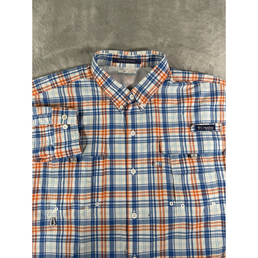 Columbia PFG Shirt Men's 2XL Super Bahama Long Sleeve Fishing Vented Button Up
